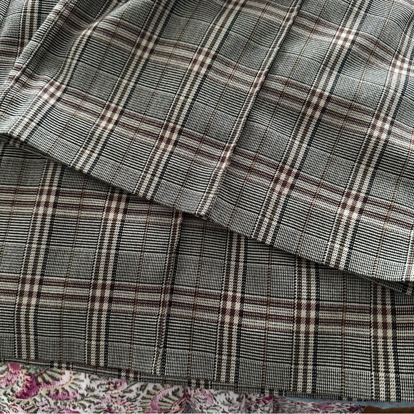 1. STATE Brown Plaid High Waist Wide Leg Trousers Career Workwear Preppy Pants - Picture 13 of 15